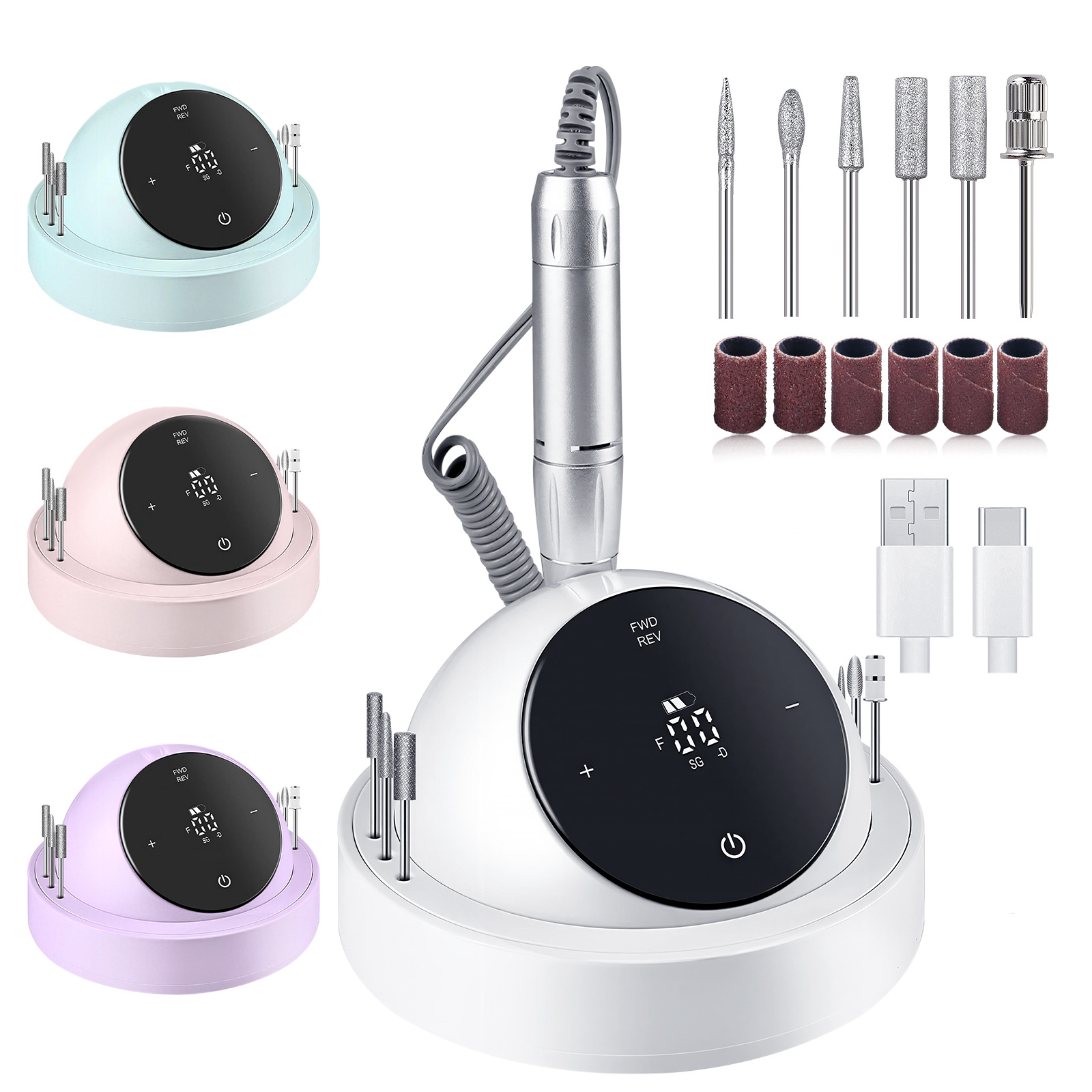 Power Tools Online - Trapano per Manicure Elettrico 45000rpm, Levigatrice