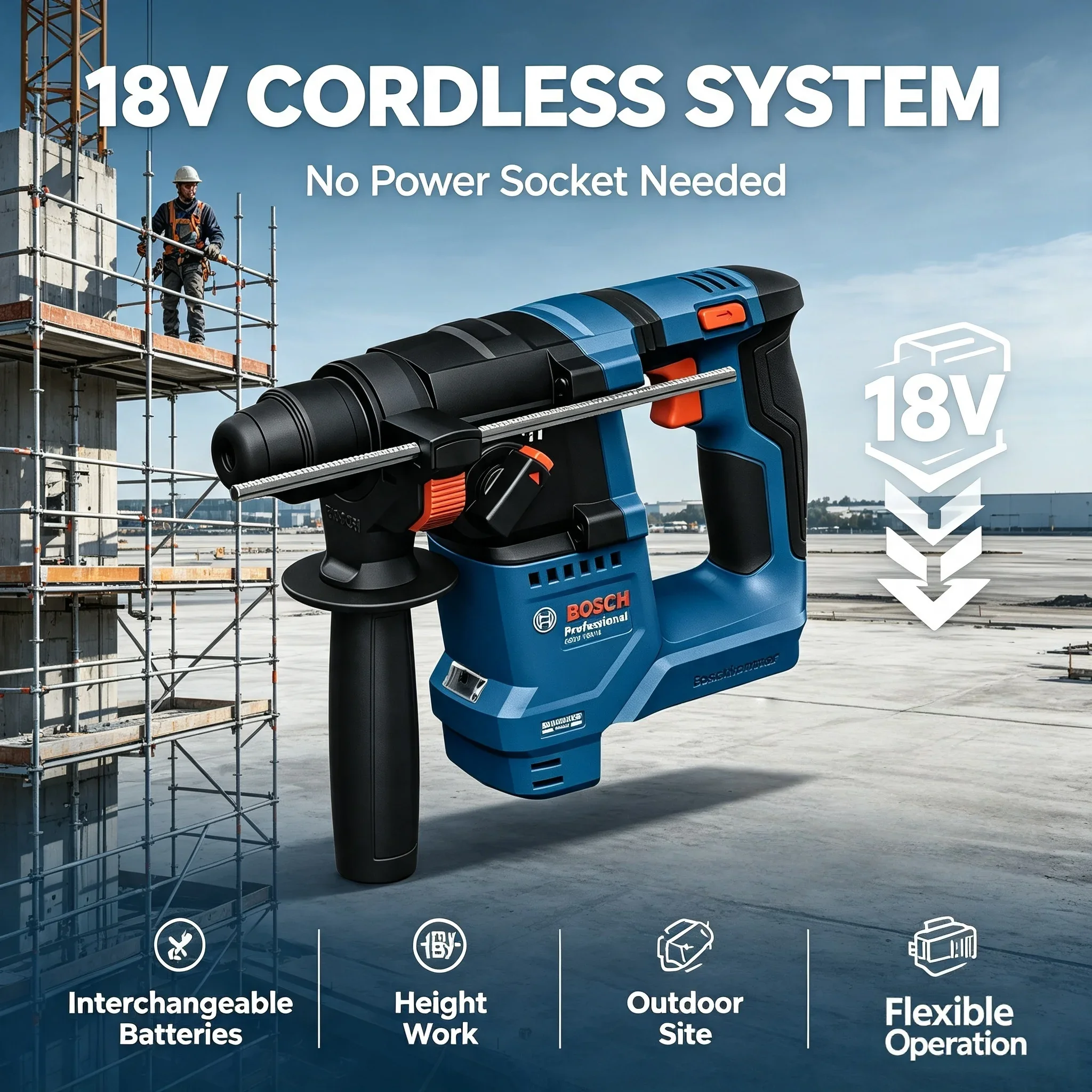 Power Tools Hammer - Martello Rotante Bosch GBH 18V-18 18V