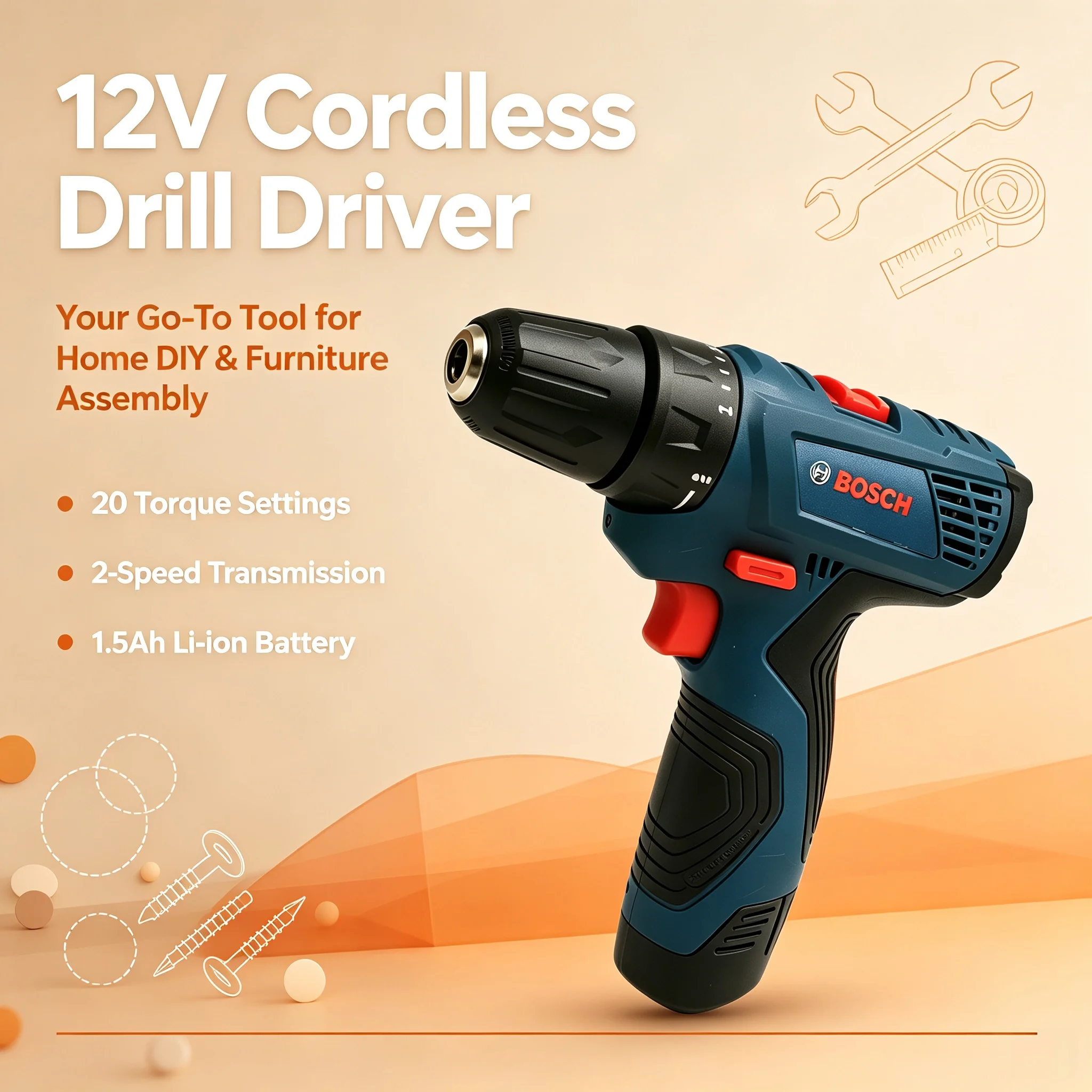 Power Tools Hand Tools - Trapano Multifunzione Bosch GSR120, Utensile Elettrico