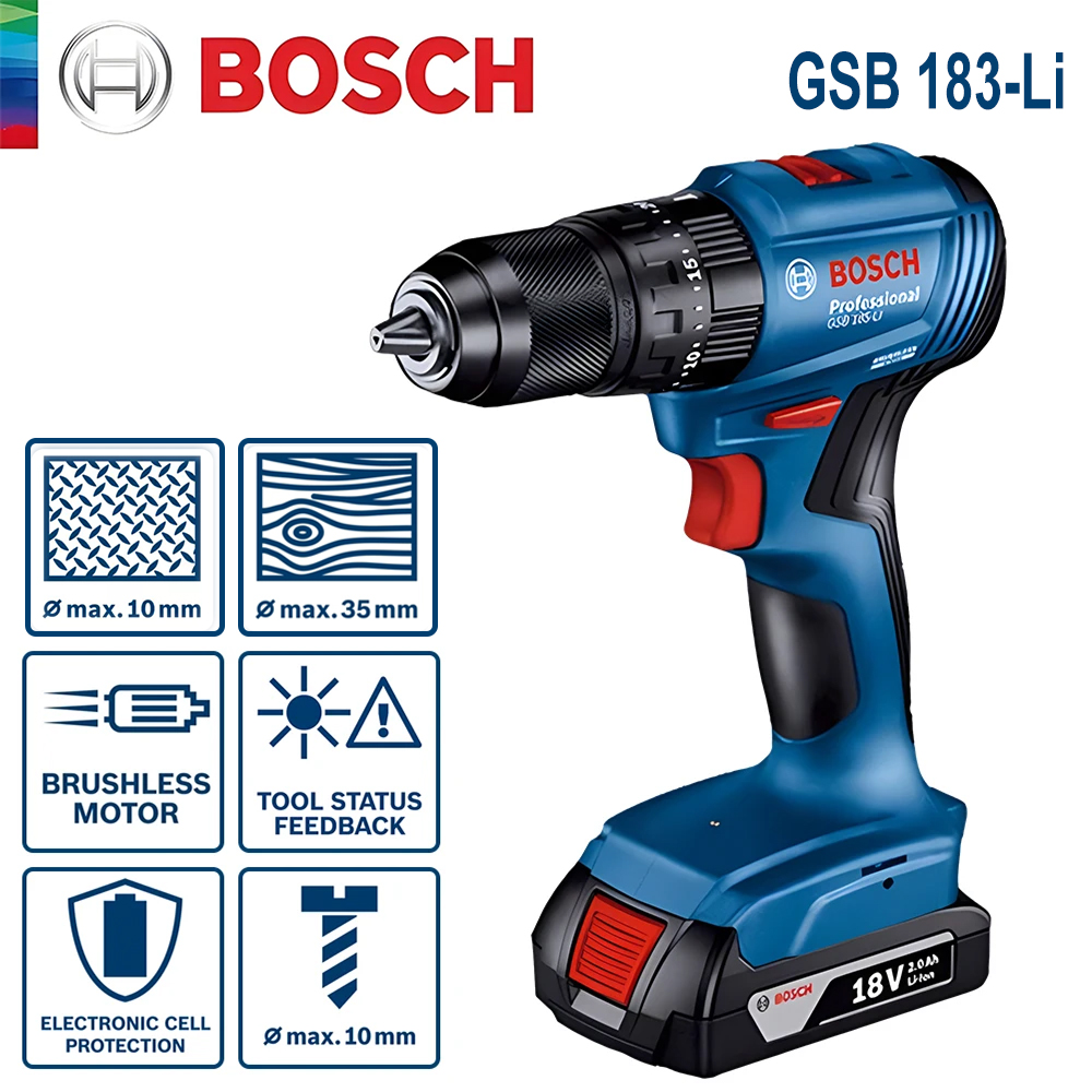 Power Tools Use - Trapano Avvitatore Elettrico Bosch GSB 183-LI,